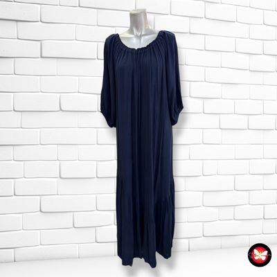**HOY** Vestido largo escote barco ULLA POPKEN color Azul marino Talla 46/48
