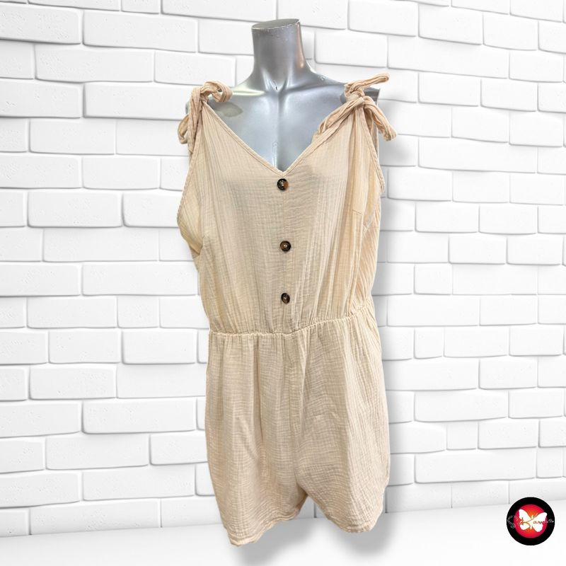 Mono corto de bambula SHEIN CURVE color Beige Talla 1XL