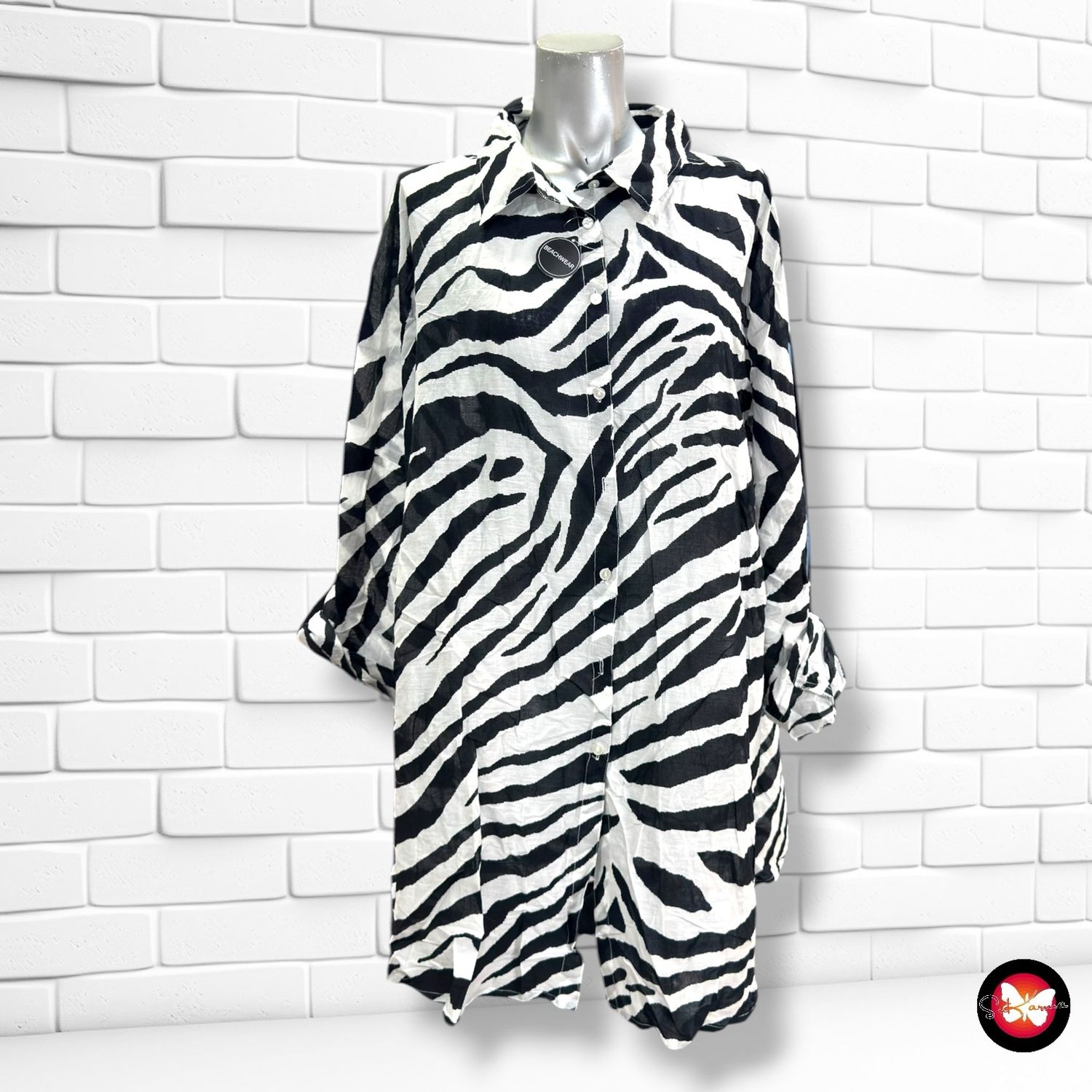 **HOY** Camisola playera JANINA color Blanco y negro Talla L/XL