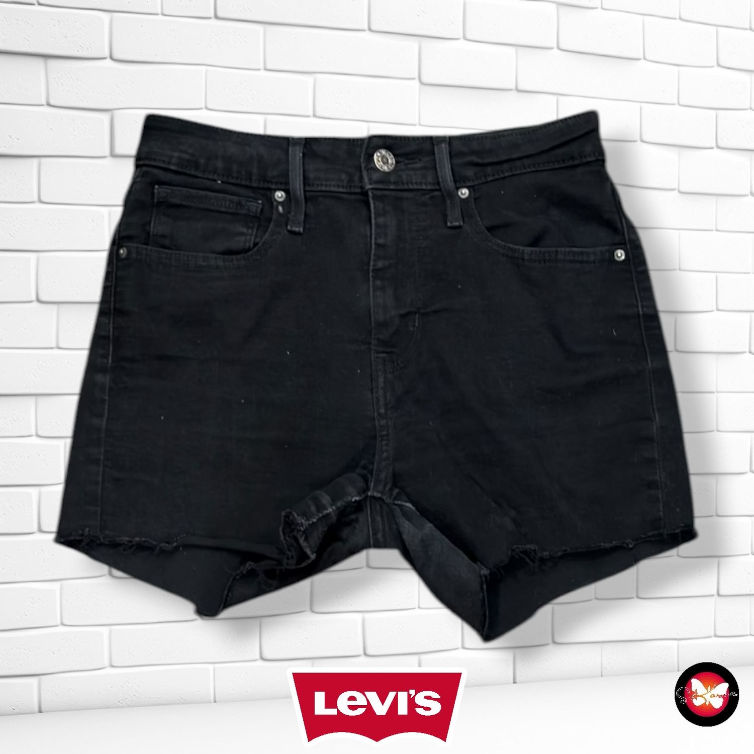 **HOY** Short HIGH RISE SKINNY LEVI’S color Negro Talla M (W28)