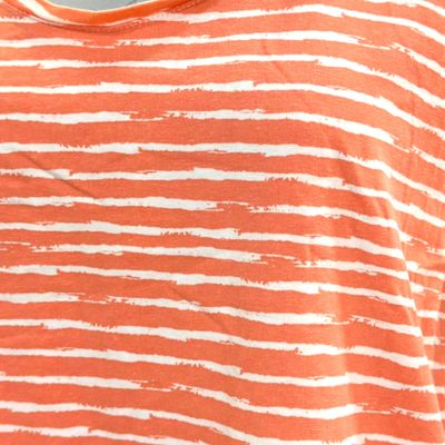 Camiseta de manga corta ESMARA color Coral y blanco Talla XL
