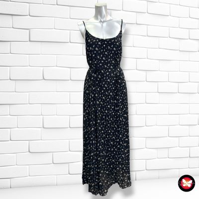 Vestido largo plisado H&amp;M color Negro y beige Talla L
