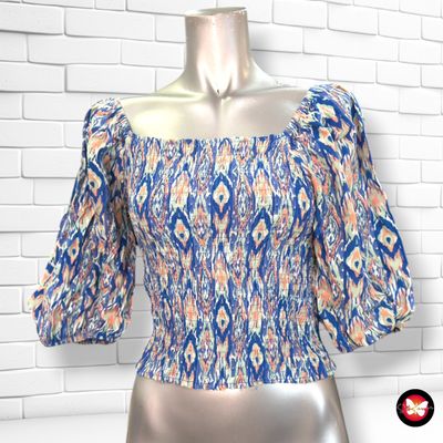 **HOY** Blusa fruncida escote barco y mangas abullonadas COTTON CLUB color Varios Talla XL