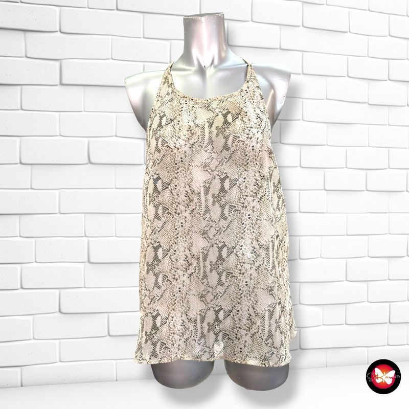 **HOY** Blusa traslúcida serpiente  color Beige Talla S