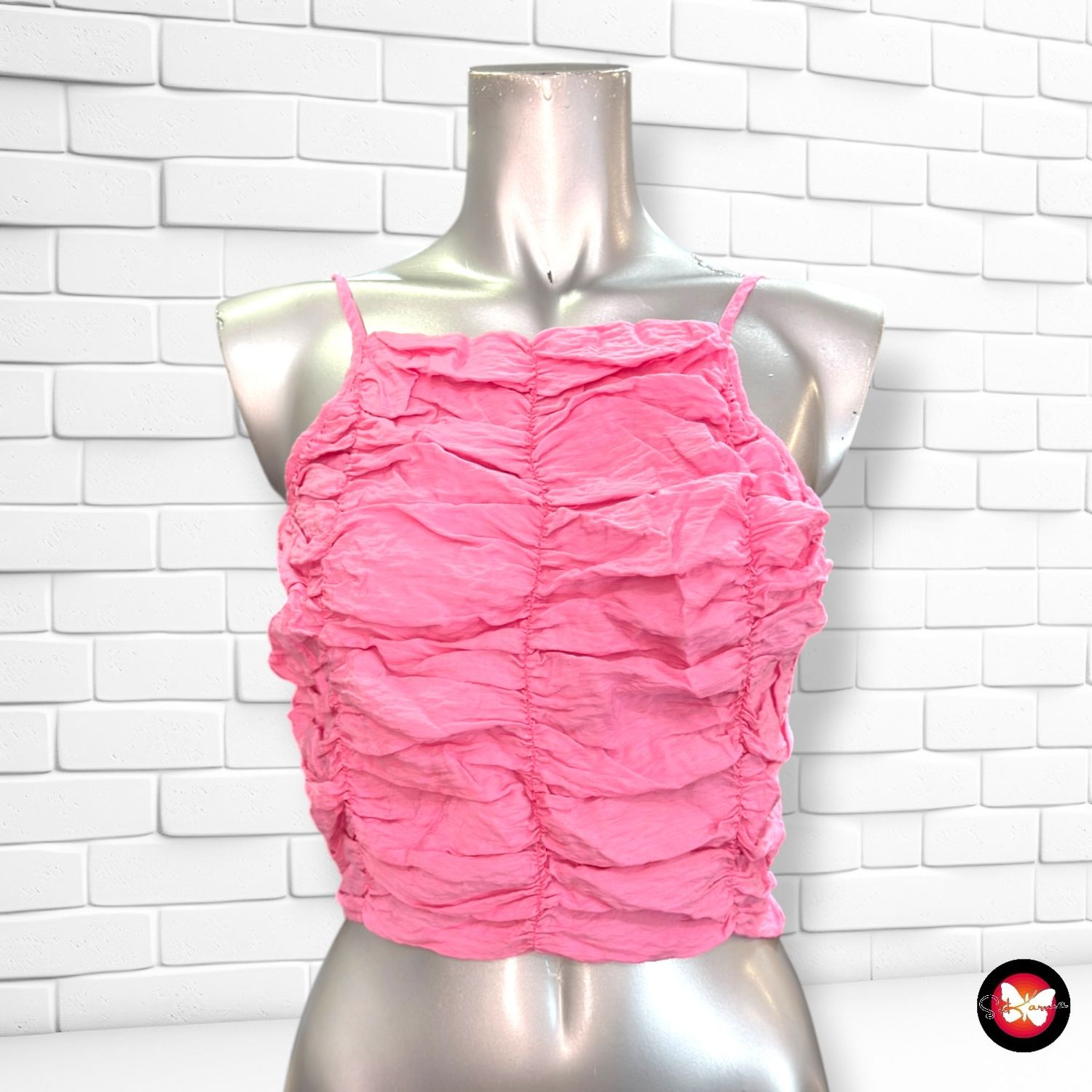 **HOY** Crop top fruncido ZARA color Rosa Talla M