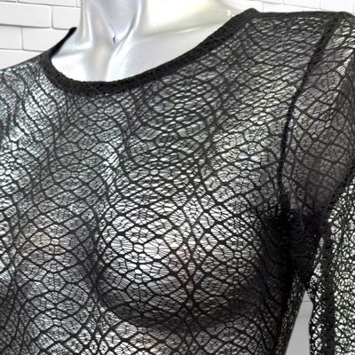 **HOY** Body de noche traslúcido VERA & LUCY color Negro Talla S