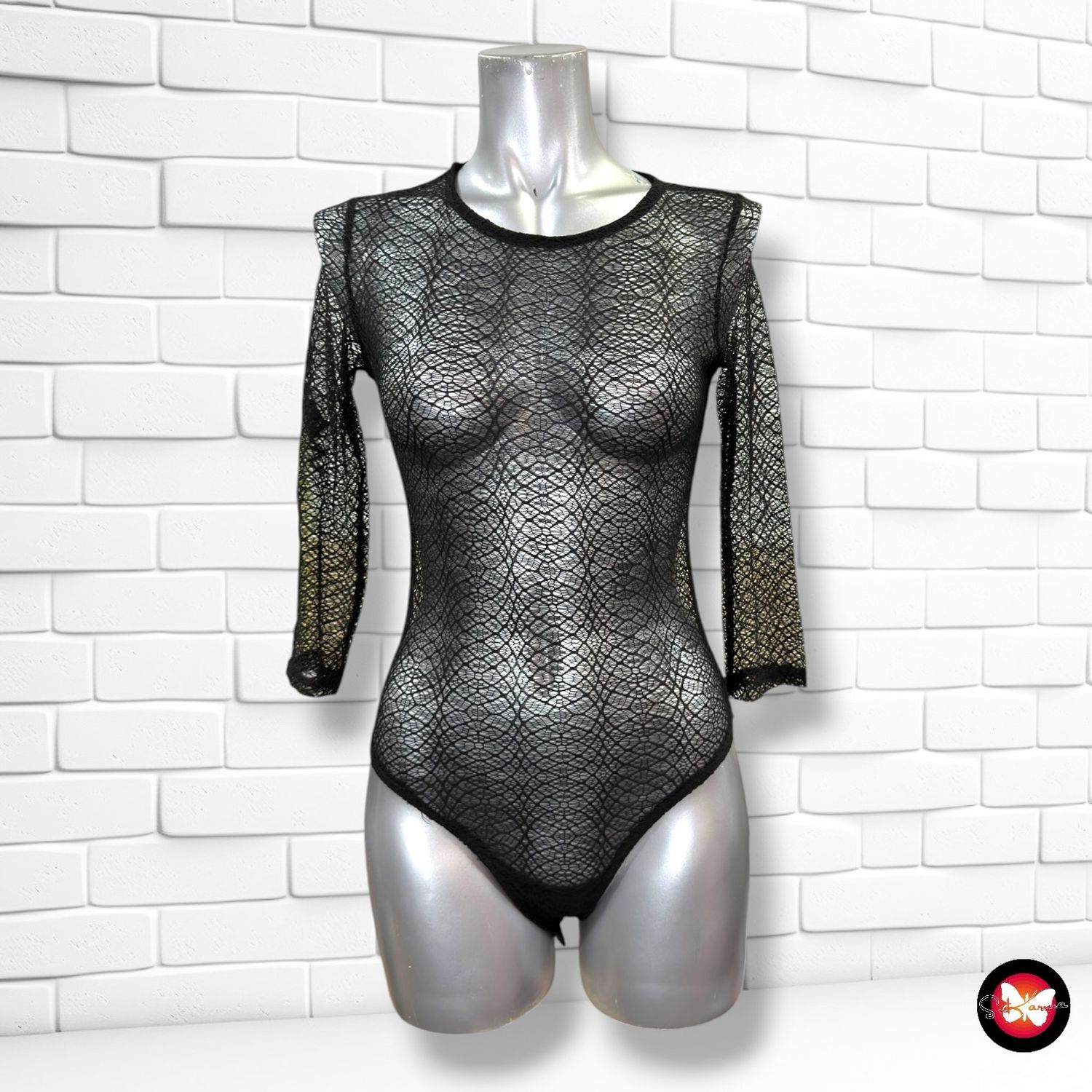 Body de noche traslúcido VERA &amp; LUCY color Negro Talla S