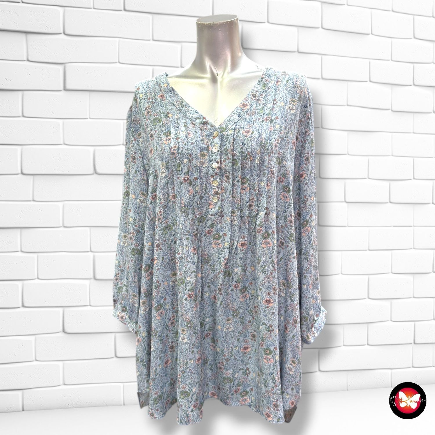 **HOY** Blusa traslúcida ROSE + OLIVE color Celeste y varios Talla 2XL