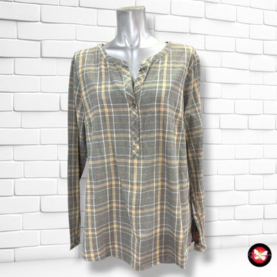 **HOY** Blusa de cuadritos TOM TAILOR color Gris y mostaza Talla 42