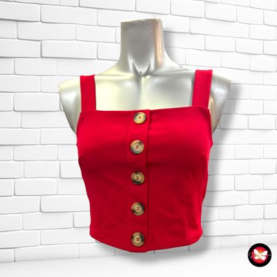 **HOY** Crop top con botones TALLY WEIJL color Rojo Talla XS