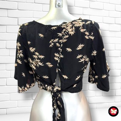 **HOY** Crop top atado en la espalda ZARA color Negro y beige Talla S