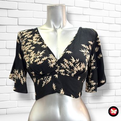 **HOY** Crop top atado en la espalda ZARA color Negro y beige Talla S