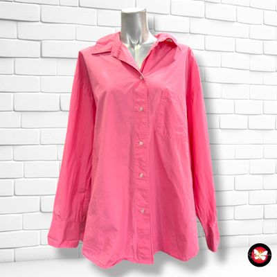 **HOY** Camisa oversized de manga larga H&M color Rosa Talla L