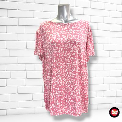 **HOY** Camiseta de manga corta de florecitas JANINA color Rosa y blanco Talla 44