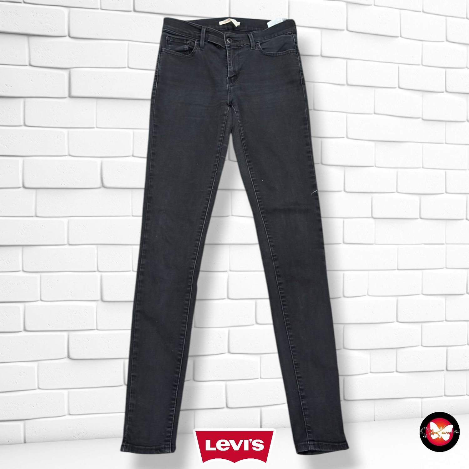 **HOY** Pantalón 710 SUPER SKINNY LEVI’S color Negro vaquero Talla M/L (W29)