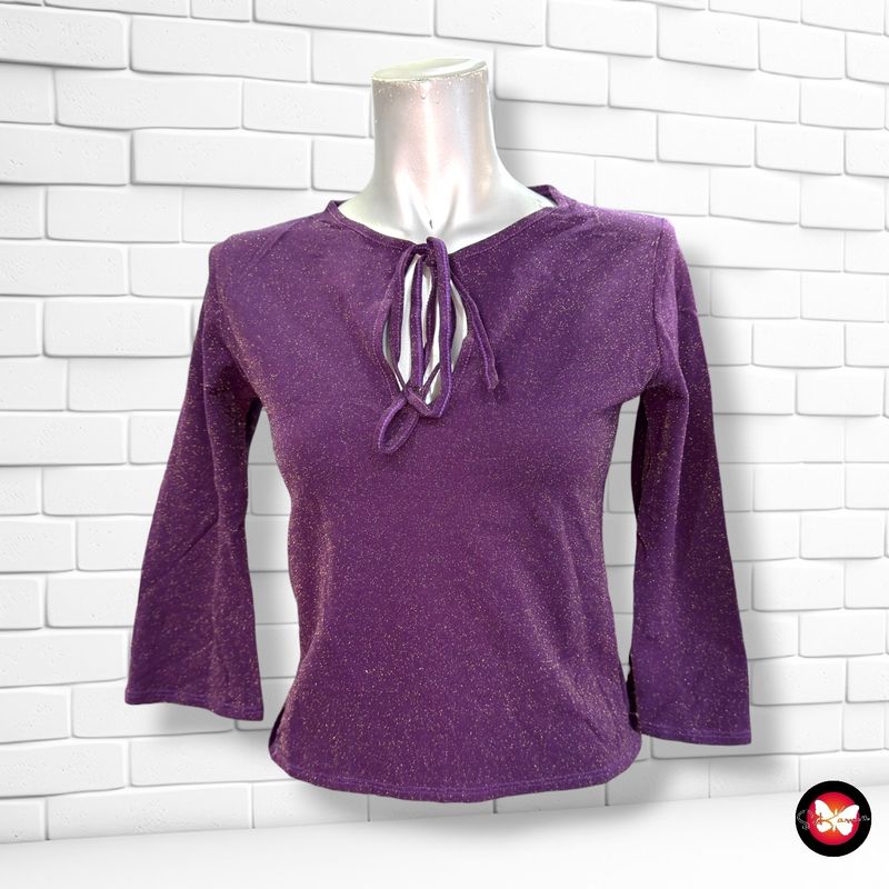 **HOY** Blusa de media manga de noche con lurex  color Violeta Talla S