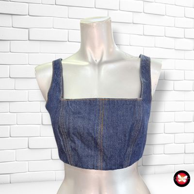 **HOY** Crop top PULL&amp;BEAR color Azul vaquero oscuro Talla S