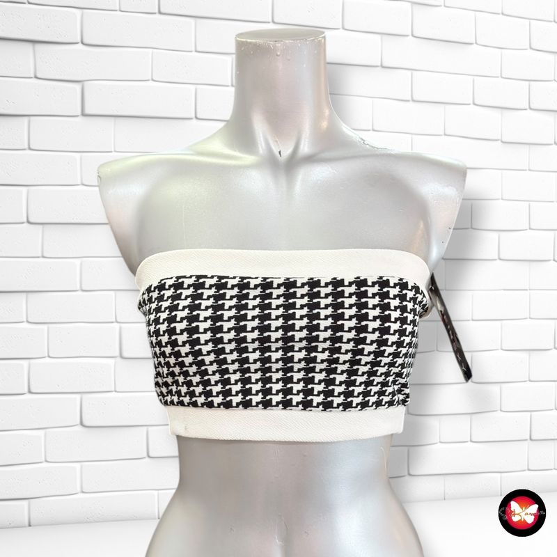 **HOY** Crop top bandeau SHEIN color Negro y blanco Talla XS