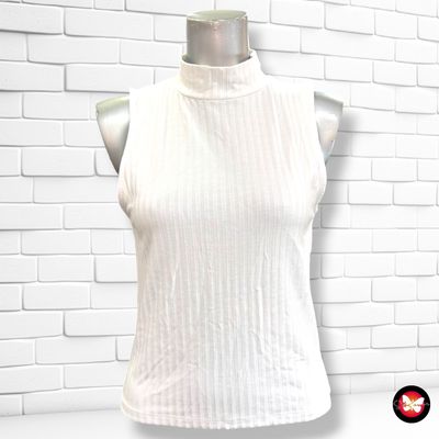 **HOY** Camiseta sin mangas canalé  color Blanco Talla S/M