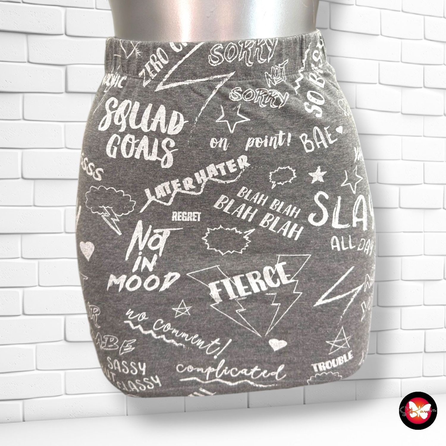 **HOY** Falda elástica con dibujos FB SISTER color Gris Talla S