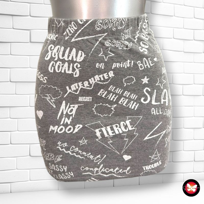 **HOY** Falda elástica con dibujos FB SISTER color Gris Talla S