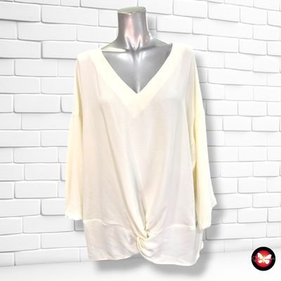 **HOY** Blusa con nudo PRIMARK color Crema Talla 44