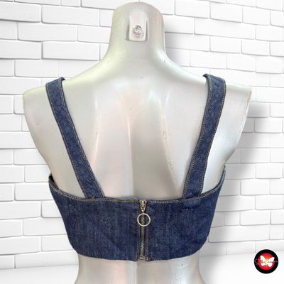 **HOY** Crop top PULL&amp;BEAR color Azul vaquero oscuro Talla S