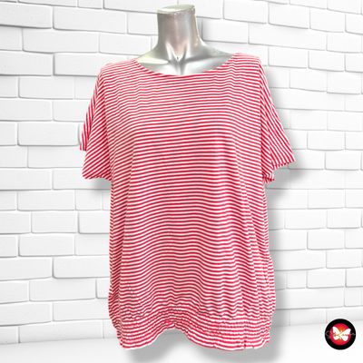 **HOY** Camiseta de manga corta de rayitas WOMEN ESSENTIALS by TCHIBO color Rojo y blanco Talla 44/46