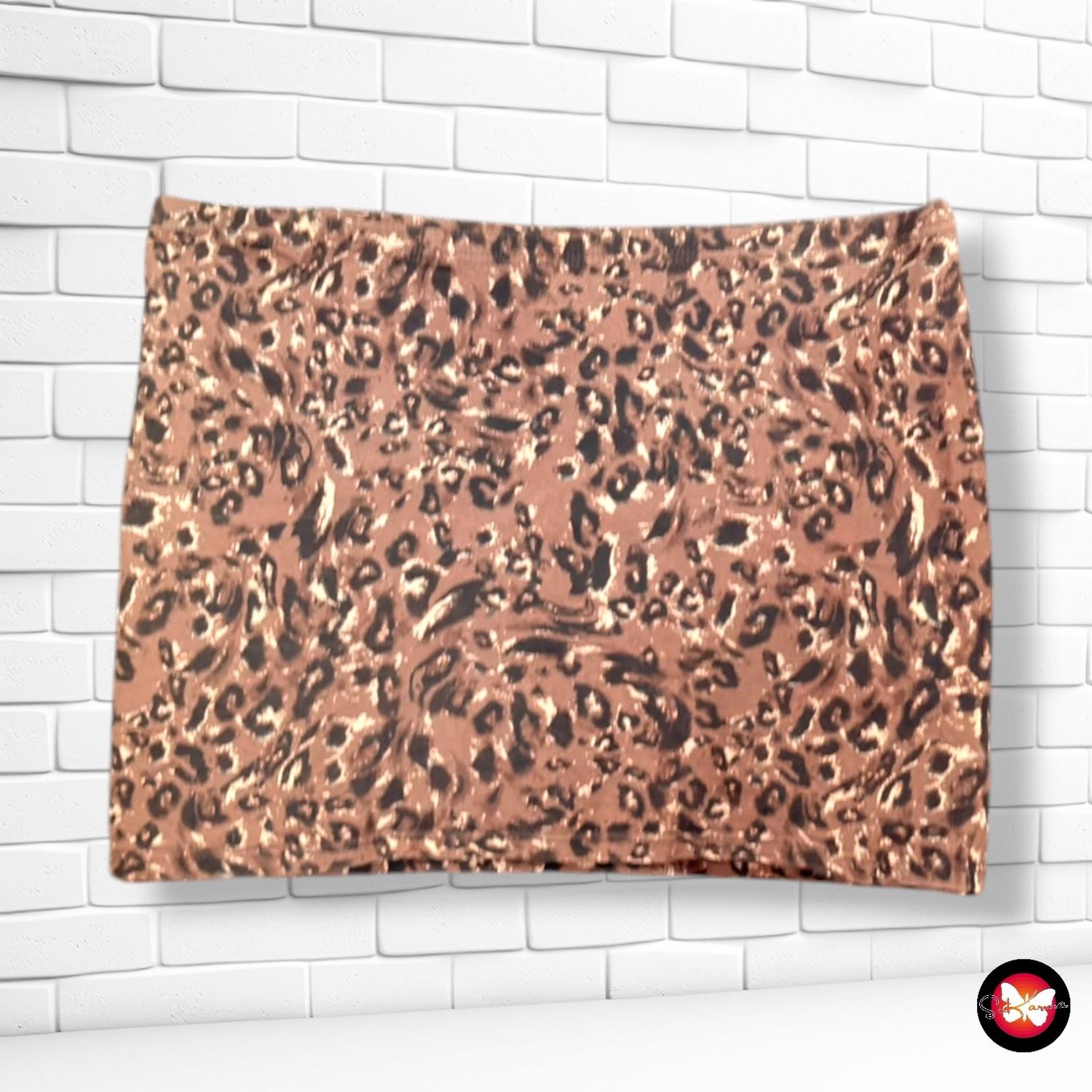**HOY** Falda elástica animal print COLOURS OF THE WORLD color Marrón y negro Talla XL