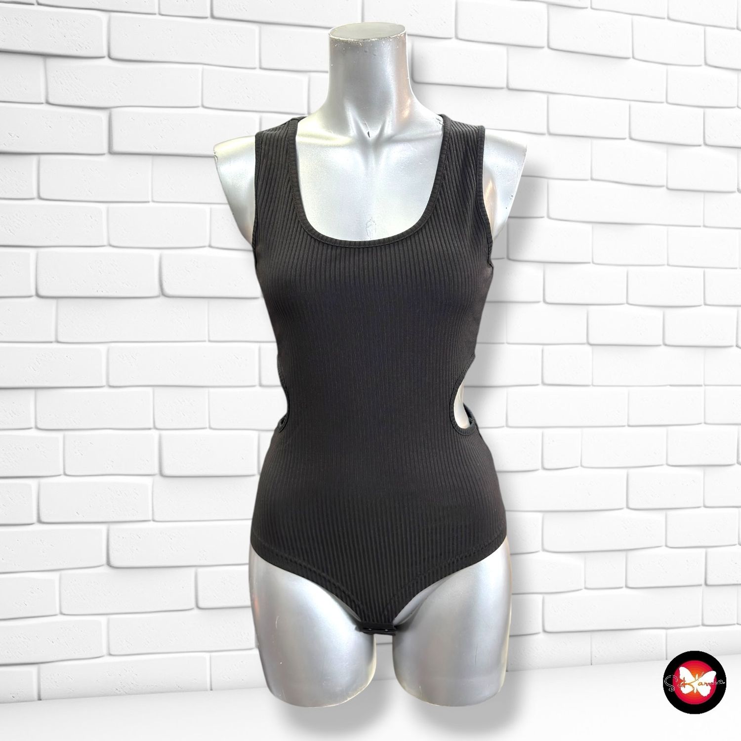 **HOY** Body canalé cut-out BY SWAN color Negro Talla S/M