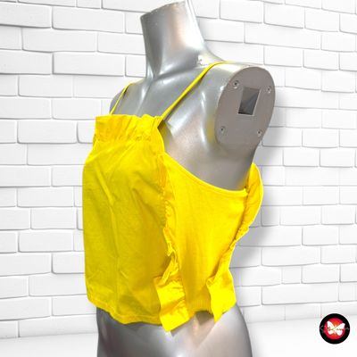 **HOY** Crop top con volantito ZARA color Amarillo Talla S