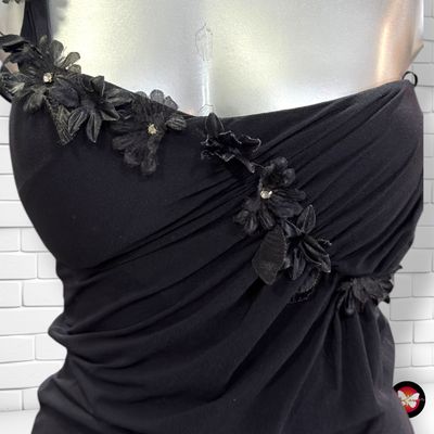 **HOY** Vestido de noche escote asimétrico  color Negro Talla XS