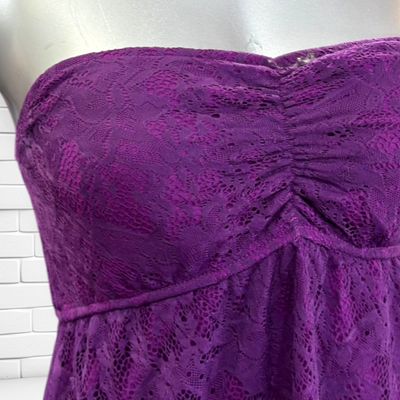 **HOY** Blusa palabra de honor de encaje AMISU color Violeta Talla L