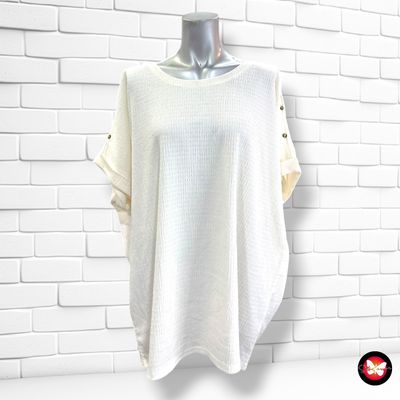 **HOY** Blusa de manga corta GINA BENOTTI color HUESO Talla 48/50