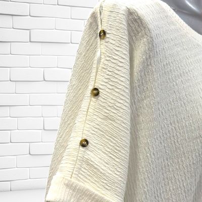 **HOY** Blusa de manga corta GINA BENOTTI color HUESO Talla 48/50