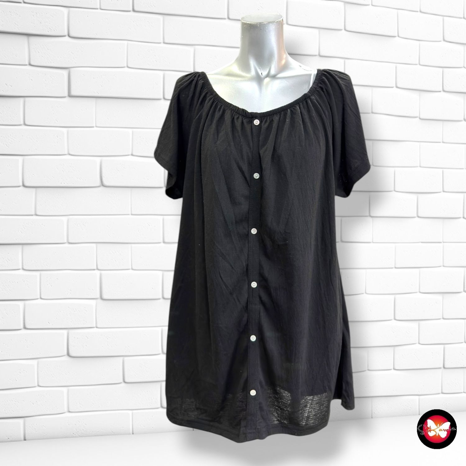 **HOY** Blusa escote barco ESSENTIALS color Negro Talla XXL