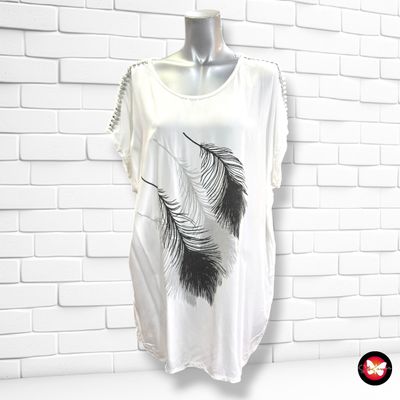 **HOY** Blusa de manga corta  color Blanco Talla ÚNICA GRANDE