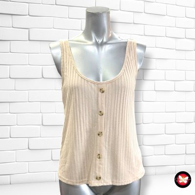 **HOY** Camiseta de tirantes canalé H&amp;M color Beige Talla M