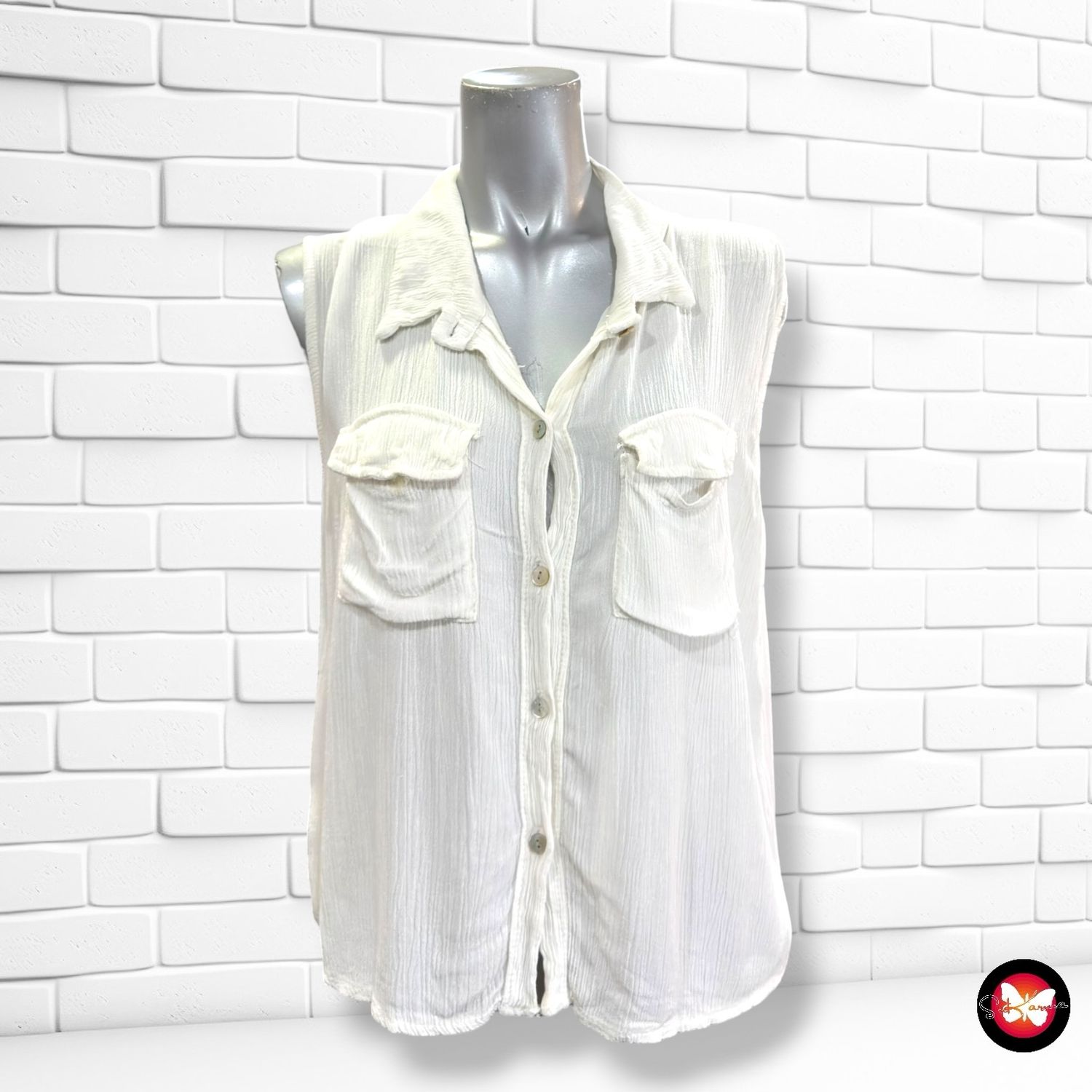 **HOY** Camisa sin mangas  color Blanco Talla ÚNICA