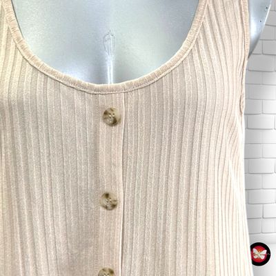 **HOY** Camiseta de tirantes canalé H&amp;M color Beige Talla M