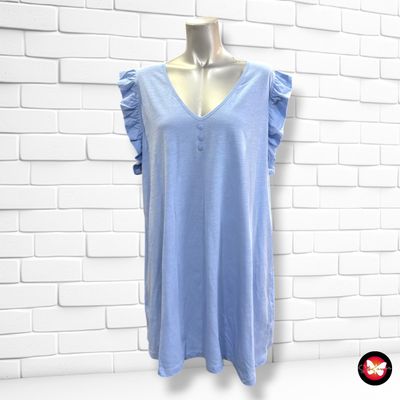 **HOY** Camiseta de manga corta con volantito BPC color Celeste Talla 52/54