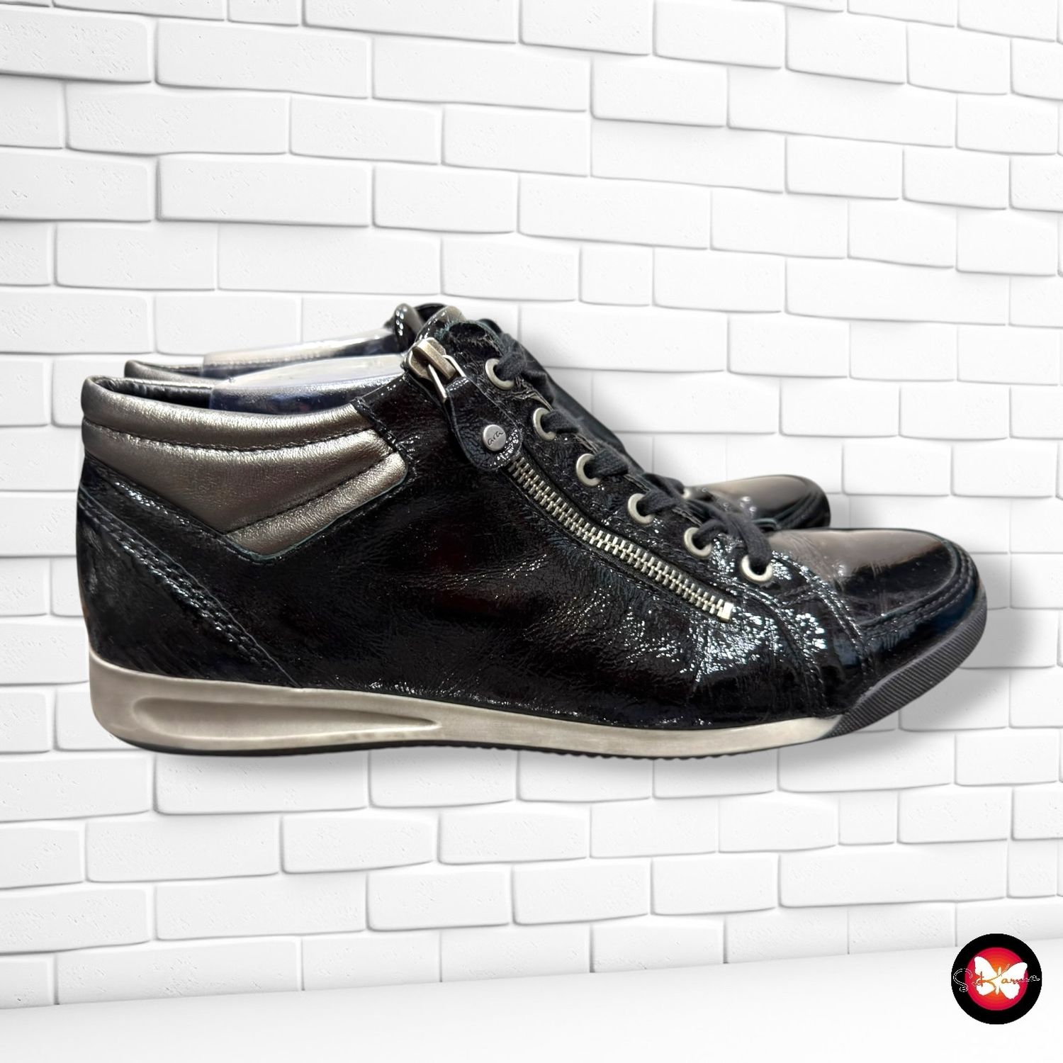 **HOY** Zapatillas de charol ARA color Negro Talla Calzado 43