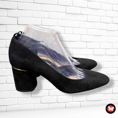 **HOY** Zapatos de tacón de ante MASSIMO DUTTI color Negro Talla Calzado 39