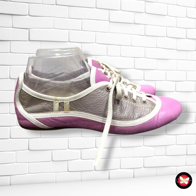 Zapatillas de piel  color Gris y morado Talla Calzado 37