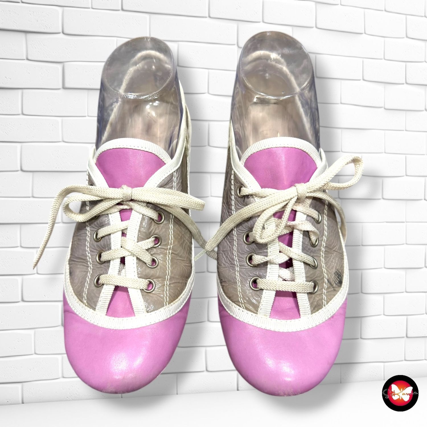 **HOY** Zapatillas de piel  color Gris y morado Talla Calzado 37