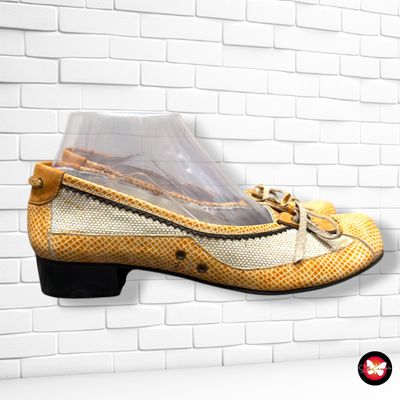 **HOY** Zapatos de tacón bajo SAVINO color Beige y naranja Talla Calzado 37