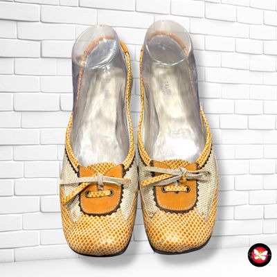 **HOY** Zapatos de tacón bajo SAVINO color Beige y naranja Talla Calzado 37