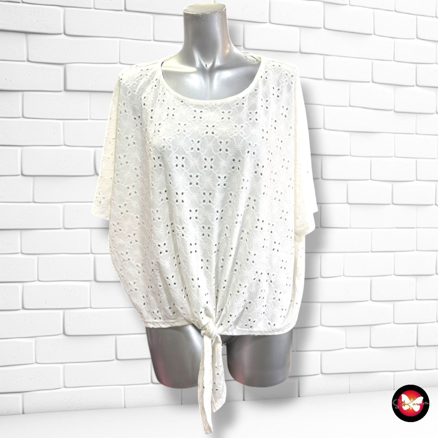 **HOY** Blusa caladita con lazo JANINA color Blanco Talla L
