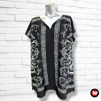 **HOY** Blusa de manga corta  color Negro y blanco Talla 48/50