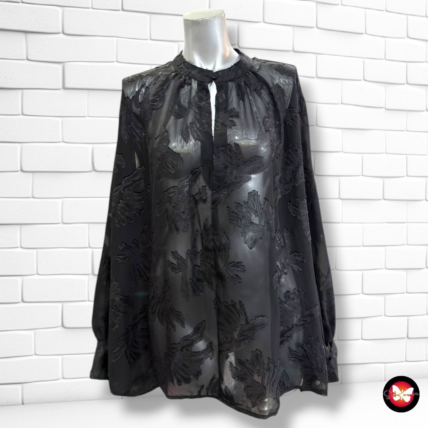 **HOY** Blusa traslúcida H&amp;M color Negro Talla M